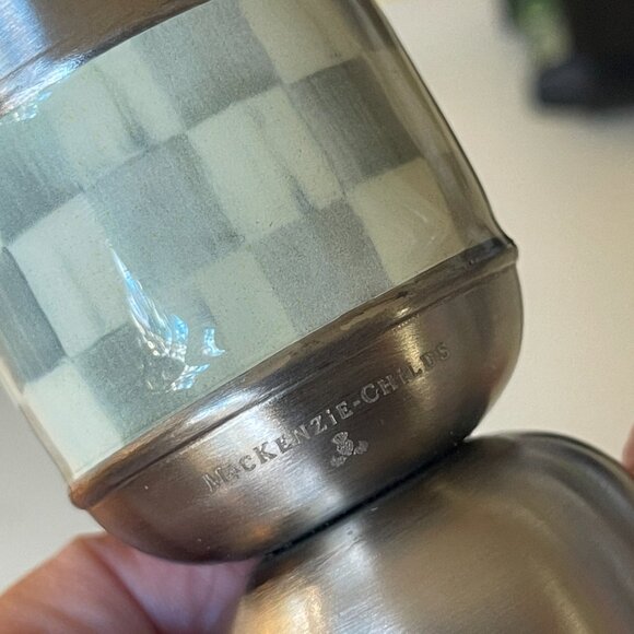 MacKenzie-Childs 3260 Jigger — Sterling Check® | Dual-Ended 1 oz / 1.5 oz | Gift - Picture 4 of 9